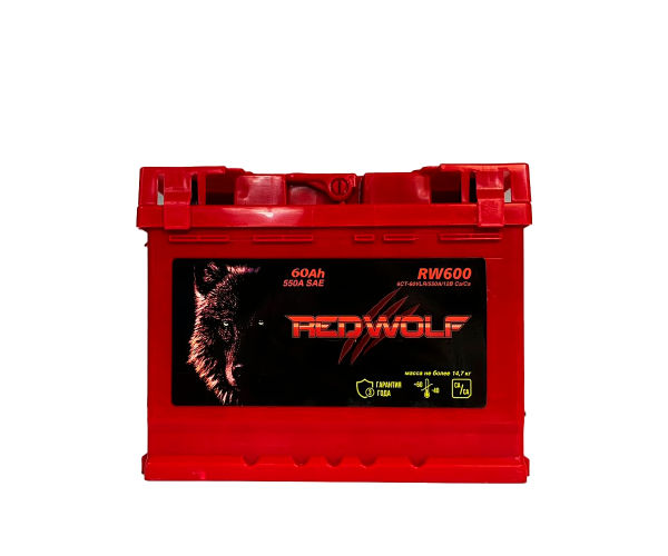 Аккумулятор, RED Wolf, 60 Ah, 550 A, прямая полярность