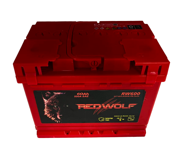 Аккумулятор, RED Wolf, 60 Ah, 550 A, прямая полярность