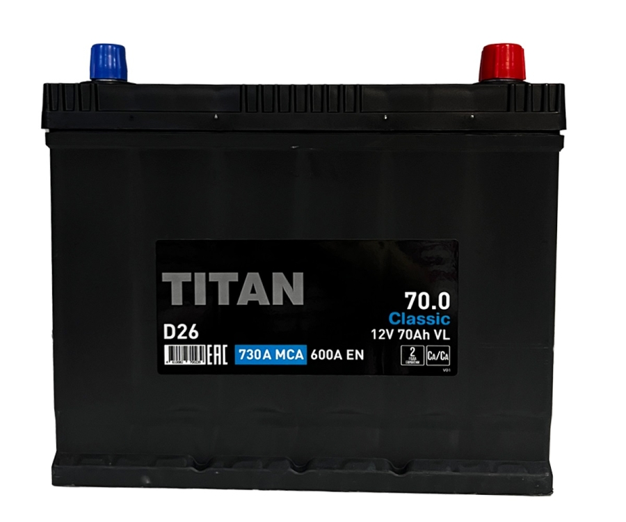 Аккумулятор TITAN Cassic TCA700 70 Ah азия обратная полярность