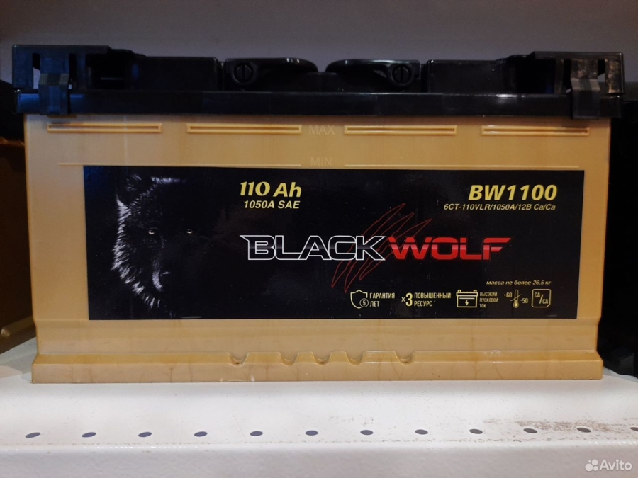 Аккумулятор, BLACK WOLF 110111K11BW, 110 Ah, обратая полярность